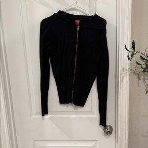 Guess Black Zip-Up Sweater